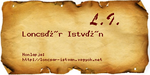 Loncsár István névjegykártya