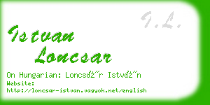 istvan loncsar business card